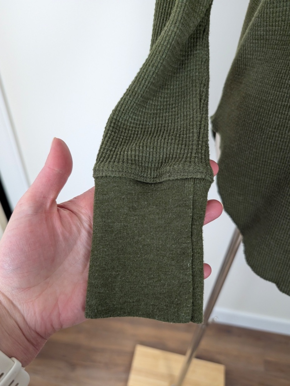 Babaton Green Turtleneck Waffle Size Small Long Sleeve - Picture 7 of 13